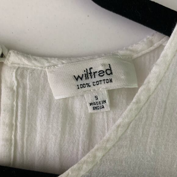 WILFRED ARITZIA Dress Small Scoop Neck Sleeveless Drop Waist Cotton Midi Pockets - Picture 11 of 13